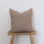 Gingham Tan Pillow Cover