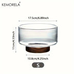 Creative Glass Fruit Bowl with Wood Base