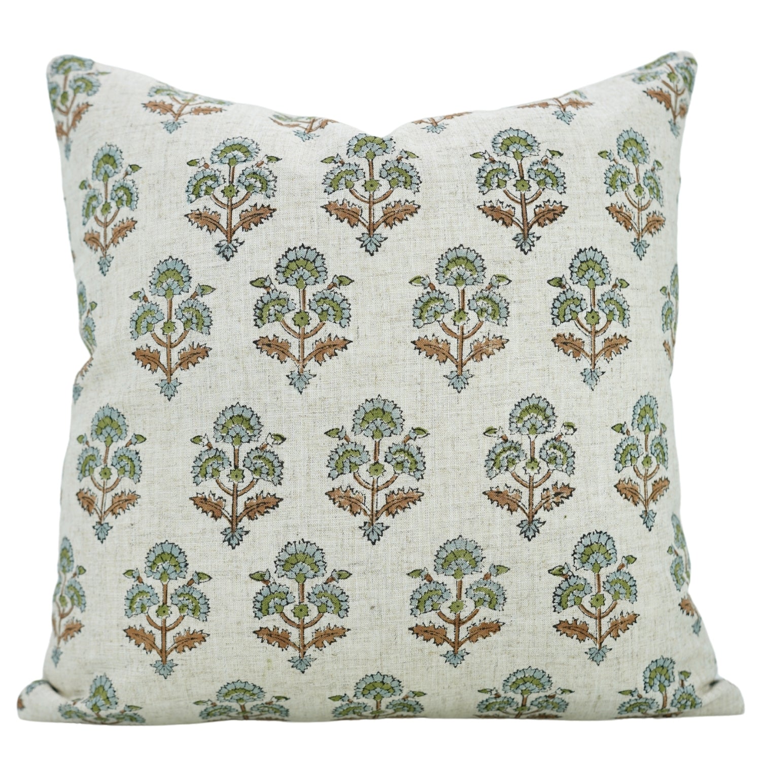 Block Printed Viscose Linen Pillow Cover