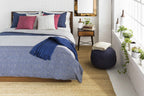 Navy Jute Knitted Pouf