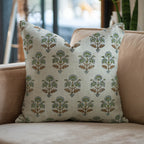 Block Printed Viscose Linen Pillow Cover