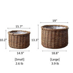 Rustic Round Wicker Planter