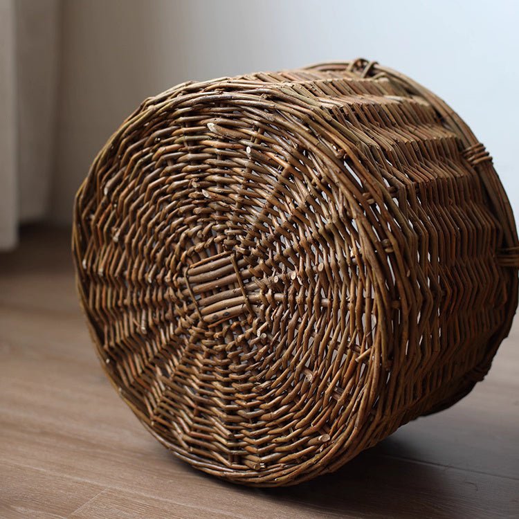 Rustic Round Wicker Planter