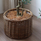 Rustic Round Wicker Planter