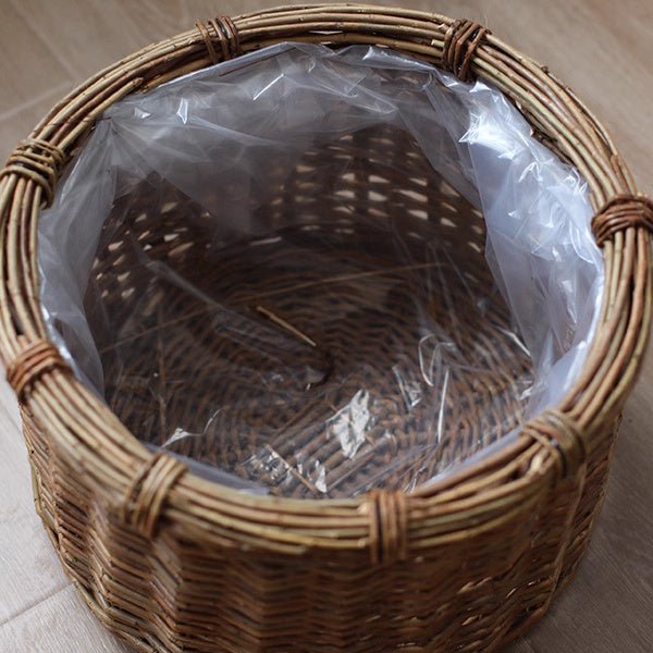 Rustic Round Wicker Planter