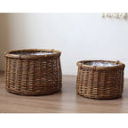 Rustic Round Wicker Planter