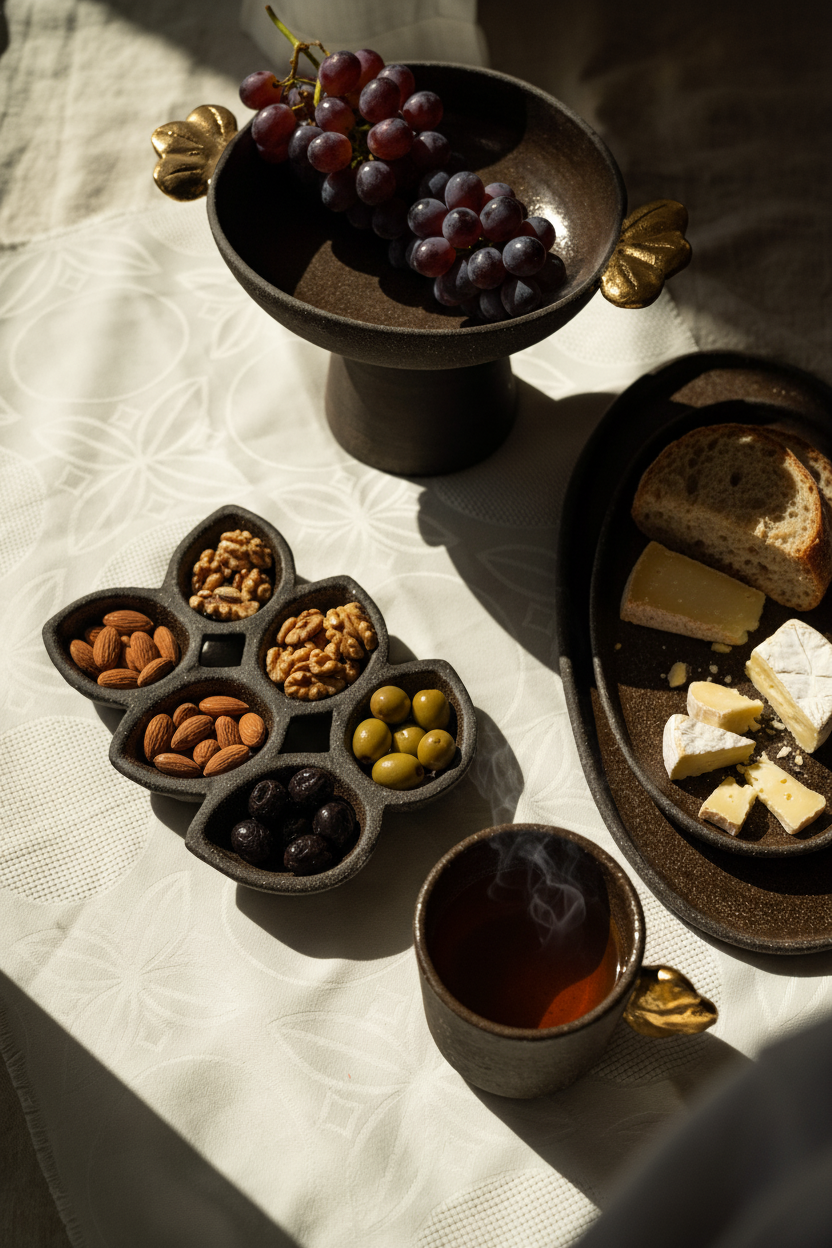 Handmade Oval Stoneware Serving Platter