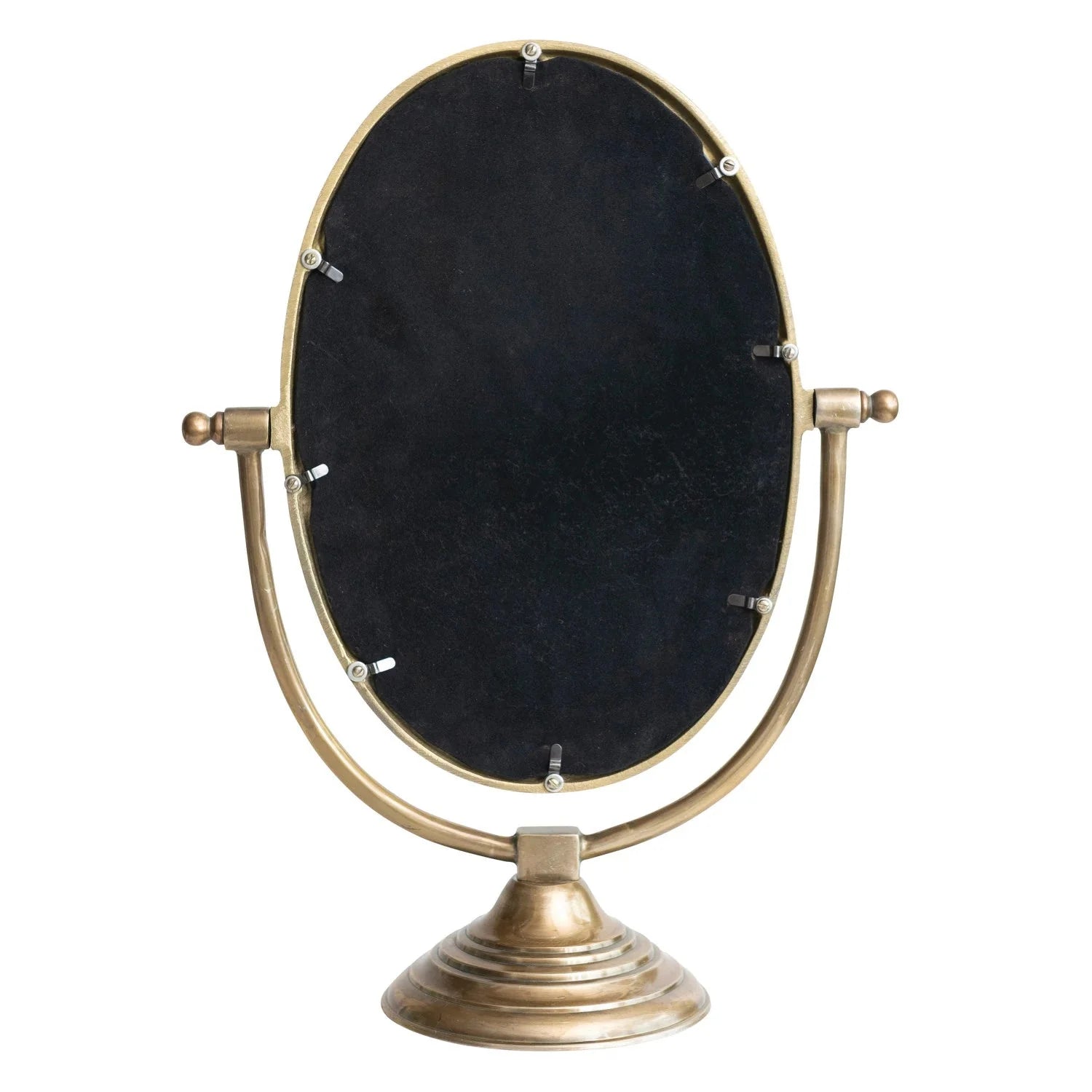 Austine Framed Mirror on Stand – Antique Brass Finish