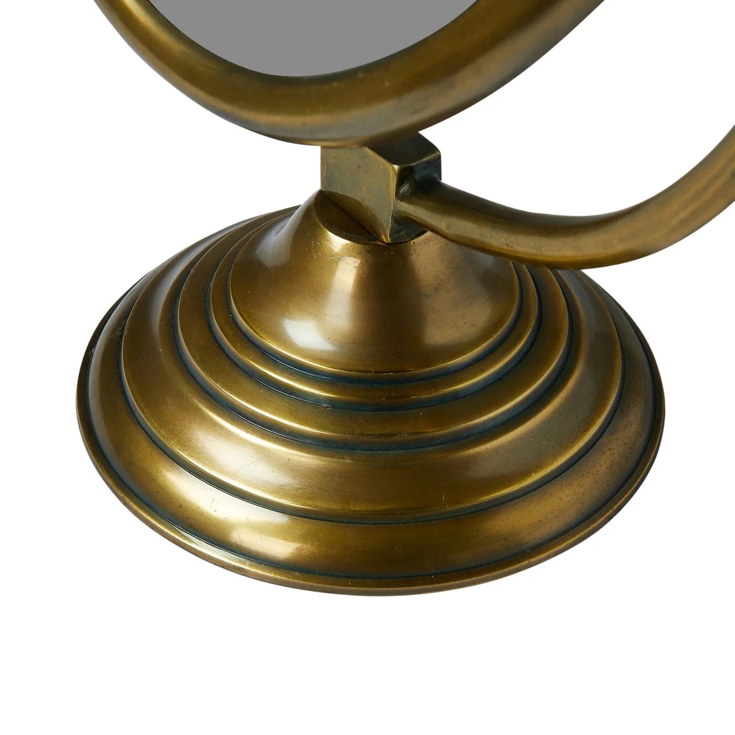 Austine Framed Mirror on Stand – Antique Brass Finish