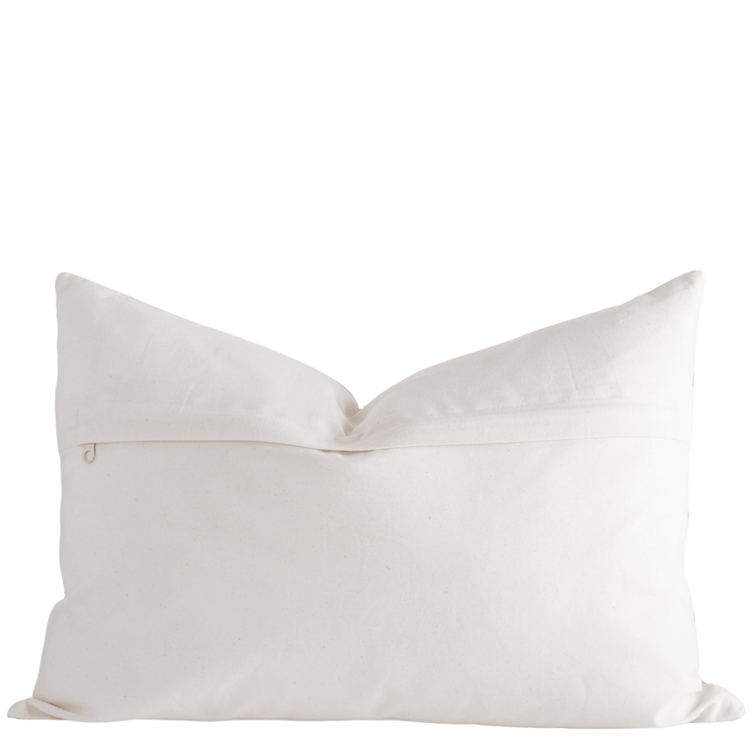 Cora Floral Block Printed Pillow Cover | Brown | Lumbar