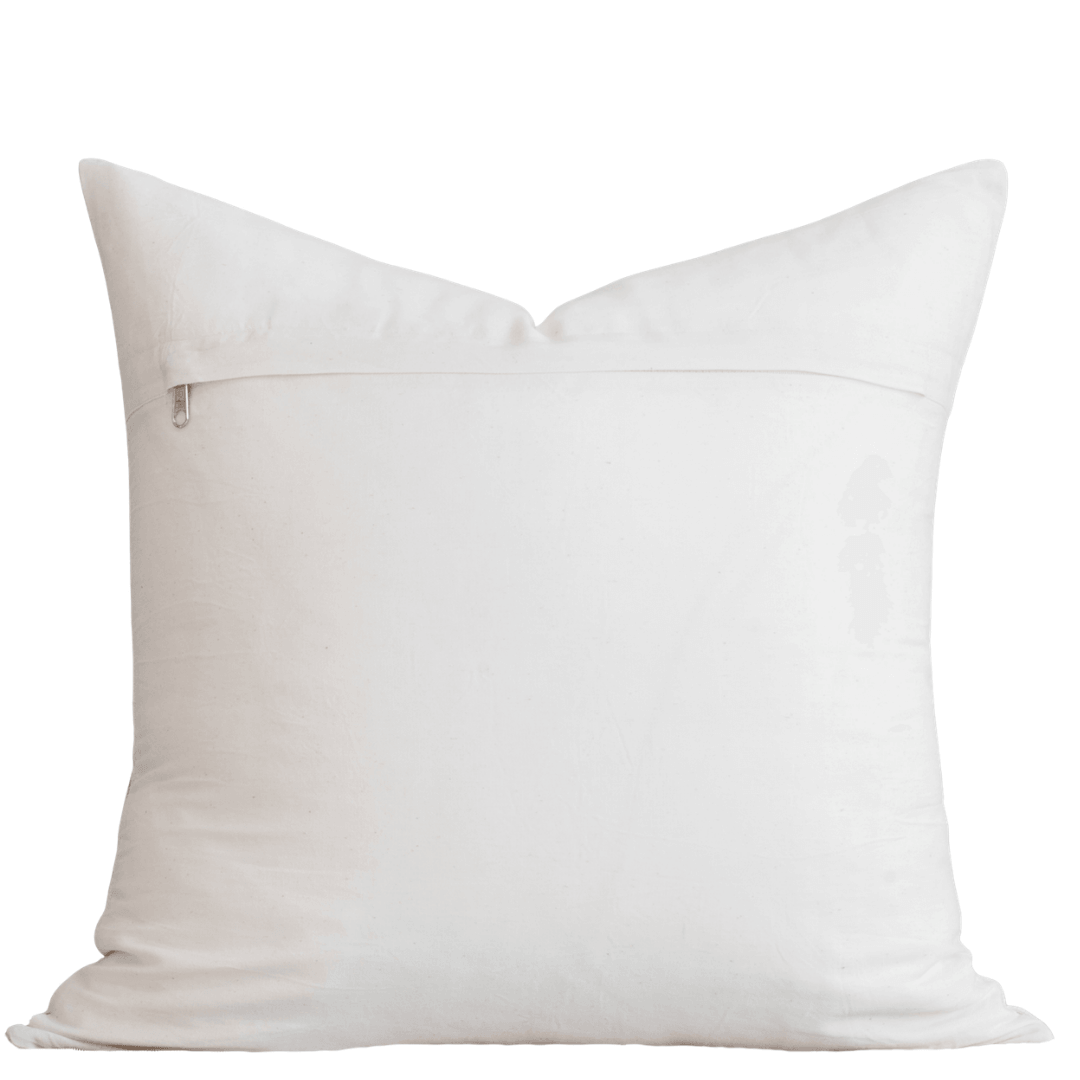 Vanya Floral Block Printed Pillow Cover | Blue, Green