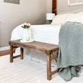 Vintage-Inspired Reclaimed Wood Folding Bench