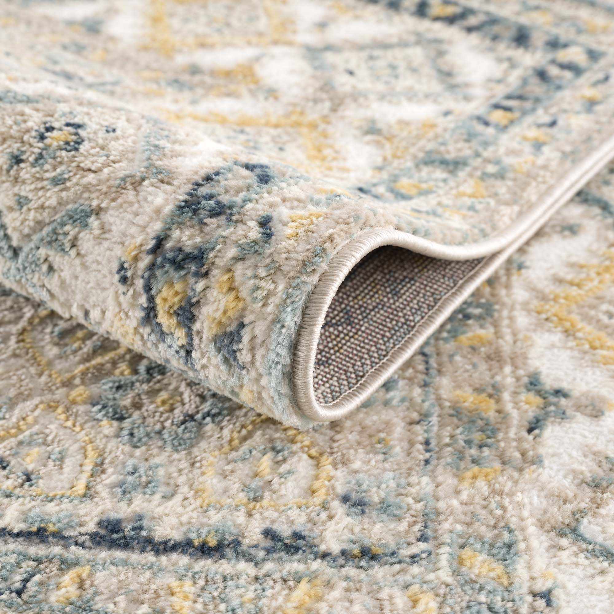 Brend Blue Medallion Area Rug - Clearance
