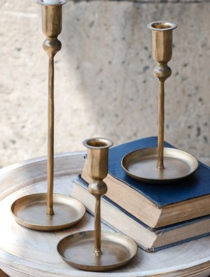 Set of 3 Gold Plate Candles Holders