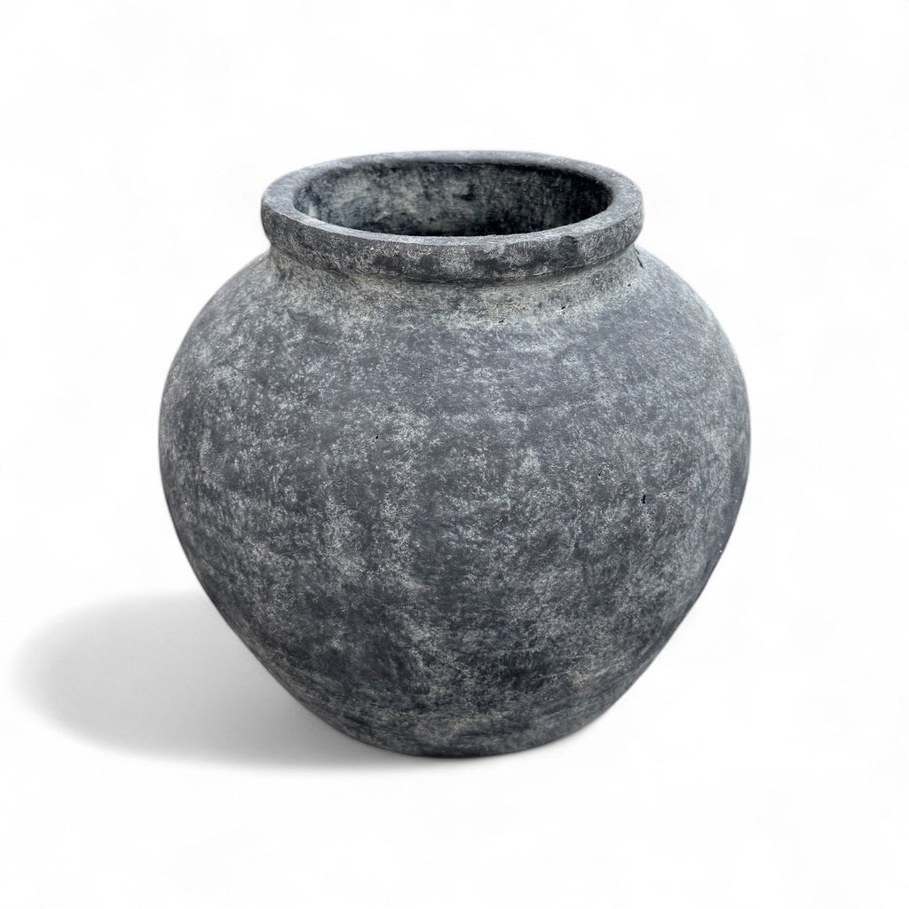 Distressed Charcoal Terracotta Clay Vase