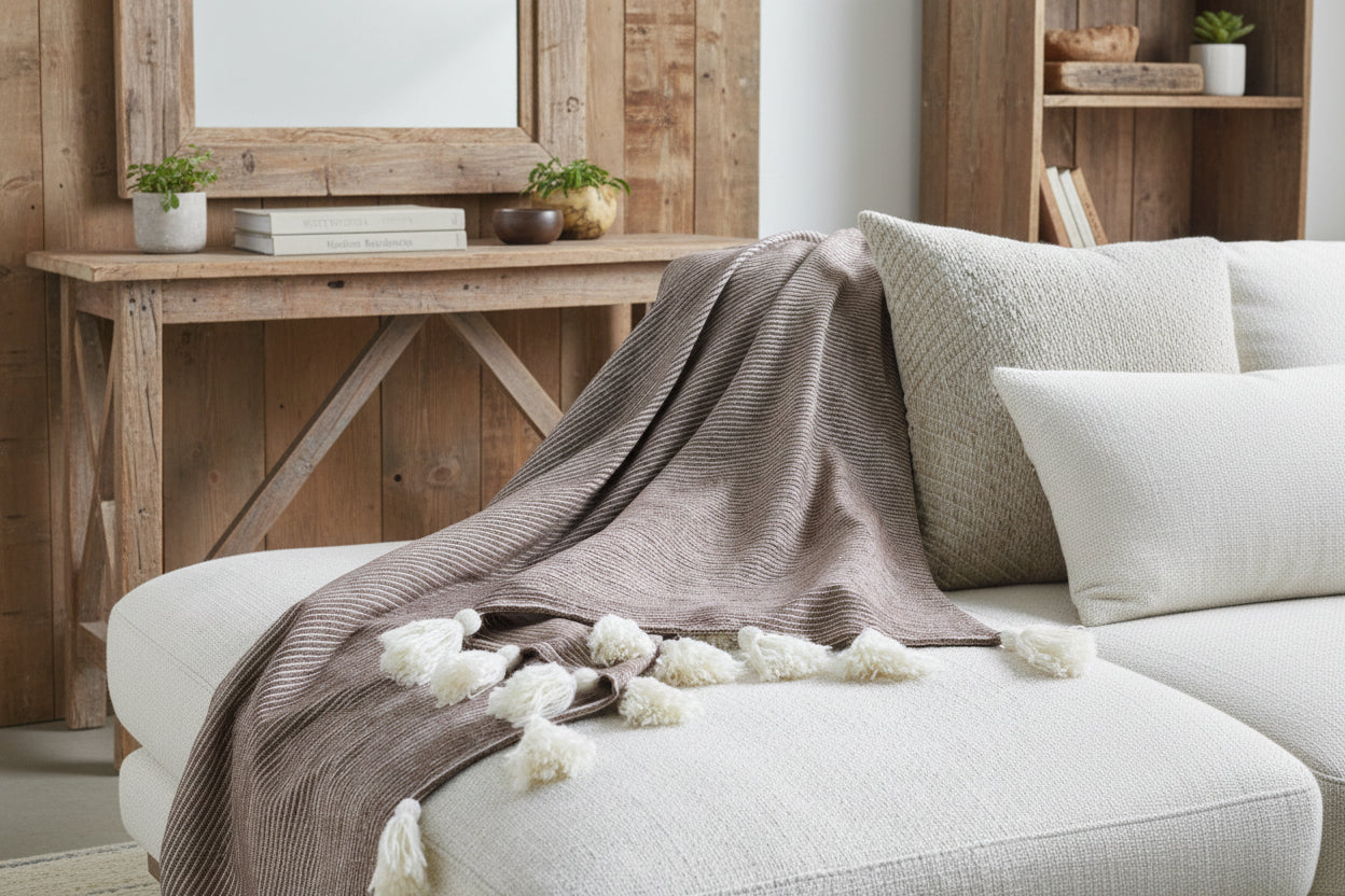 Camabatela Dark Brown Throw Blanket-3