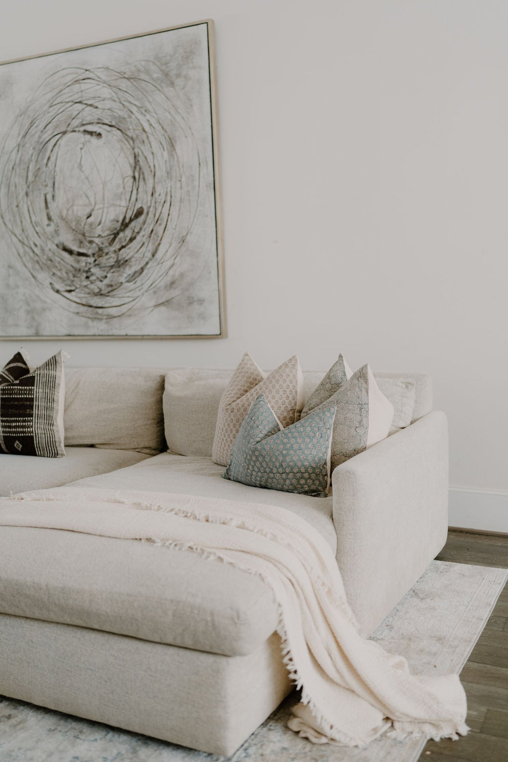 AYO Hand Block Linen Pillow cover