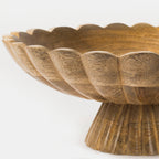 Handcarved Scalloped Edge Fluted Pedestal Bowl