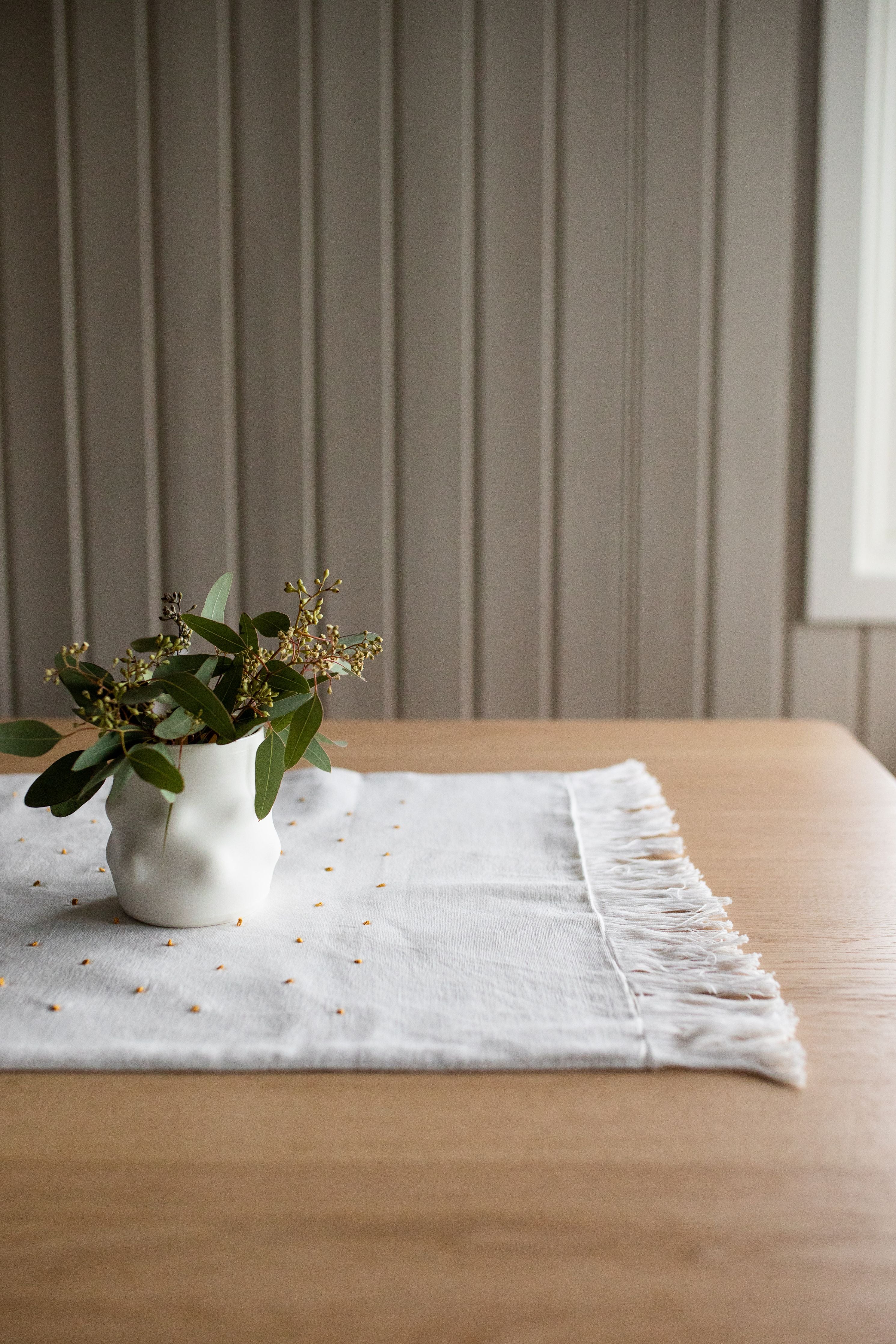 Embroidered Dot Table Runner
