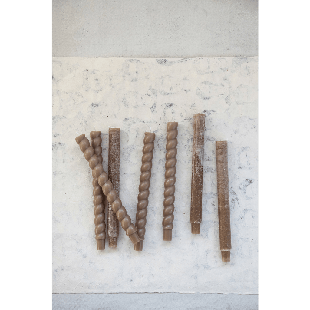 Unscented Tapered Twist Candles, Set of 2 (3 Color Options)