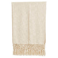 Crochet Fringe Woven Cotton Throw Blanket
