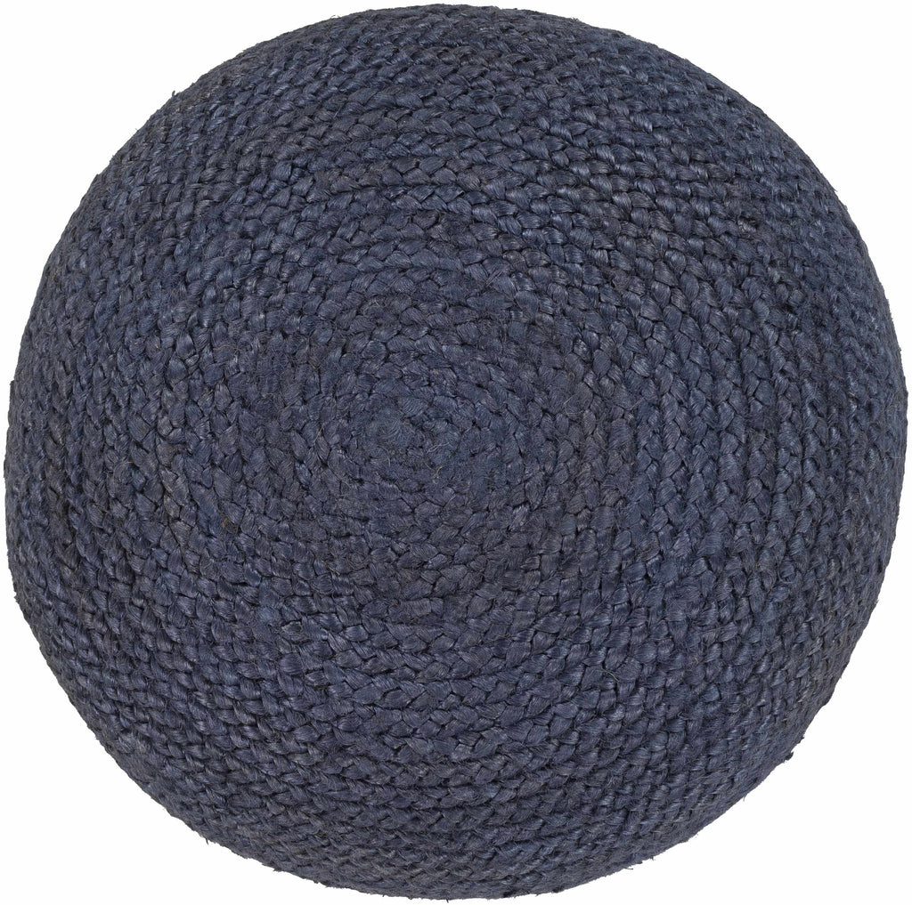 Navy Jute Knitted Pouf