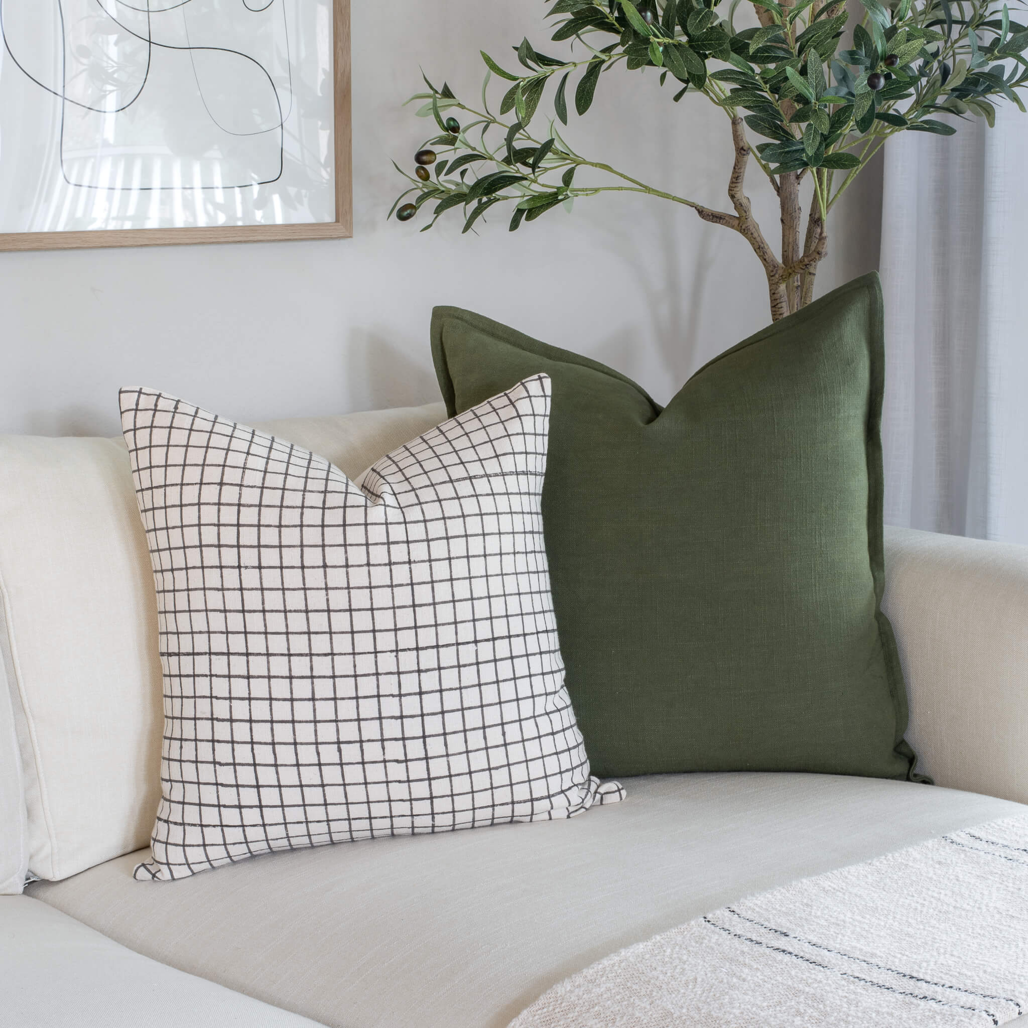 Olive Solid Color Pillow Cover