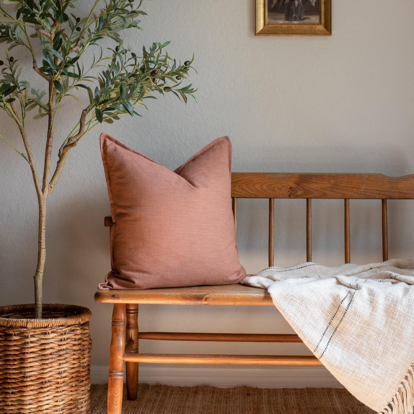 Rust Solid Color Pillow Cover