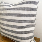 Gray and White Stripe Pillow Cover
