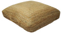 Hand Braided Gold Jute Square Pouf