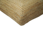 Hand Braided Gold Jute Square Pouf