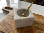 Marble Spice Bowl w/ Brass Spoon