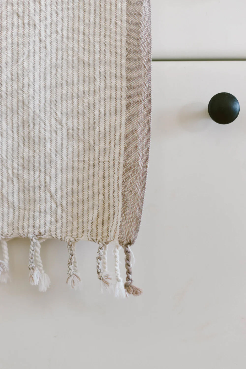 Ivory Caramel Tribeca Towel/Throw