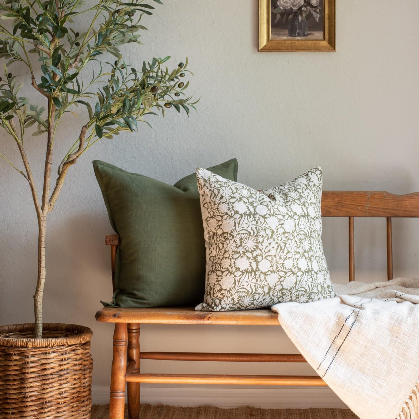 Jardim Floral Block Printed Pillow Cover