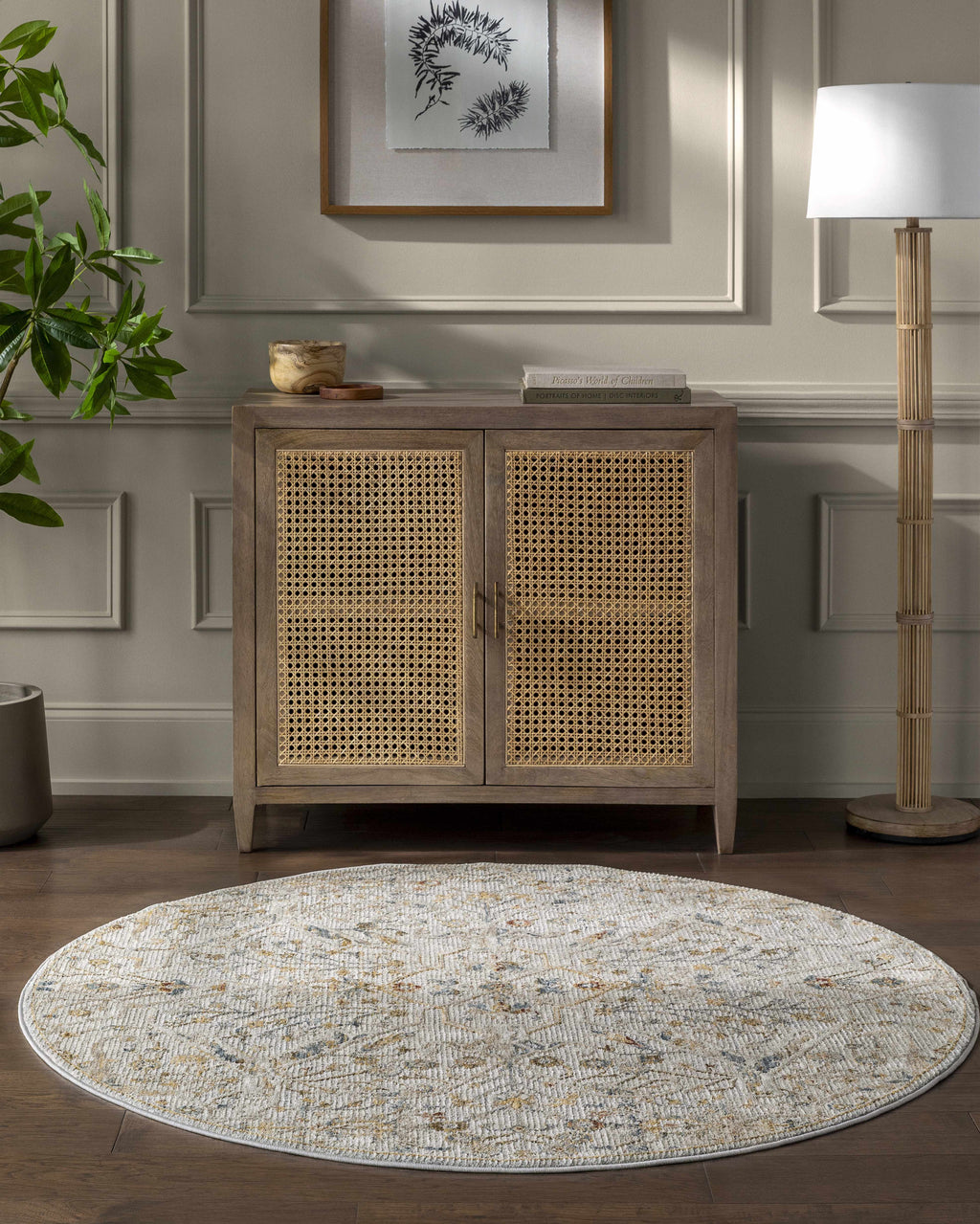 Oushak Style Floral Rug