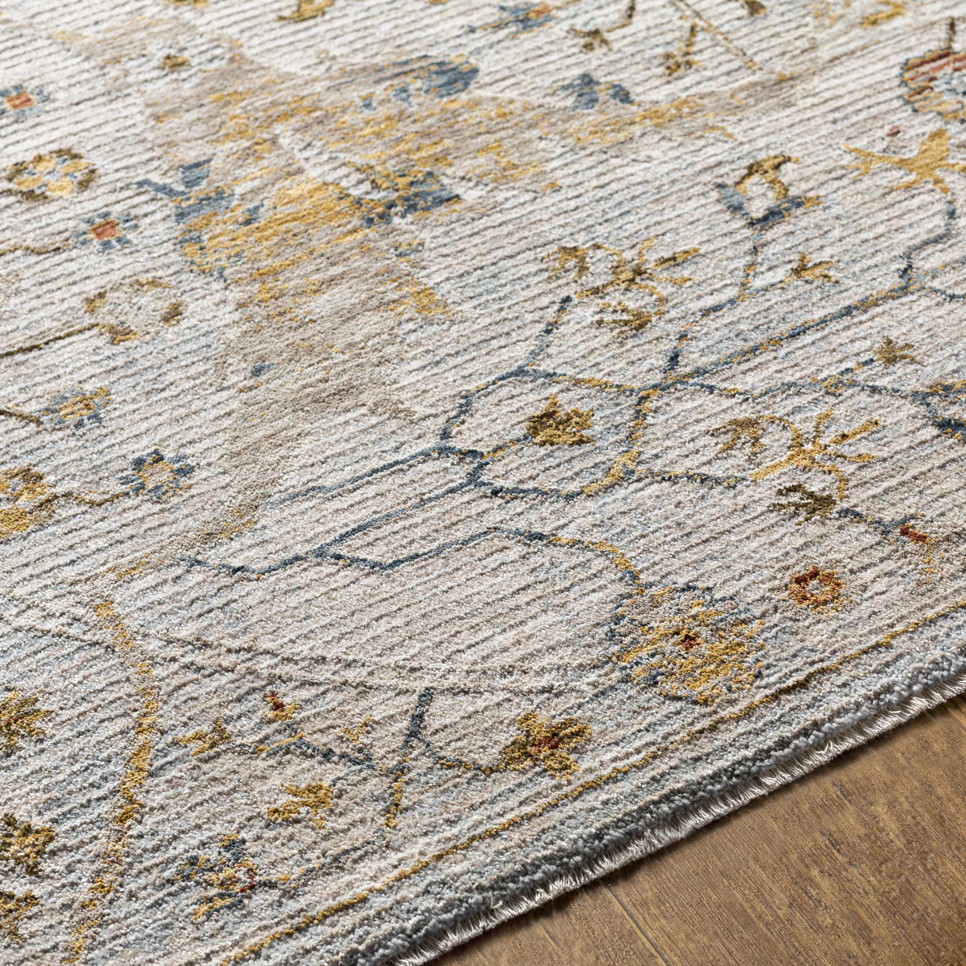 Oushak Style Floral Rug