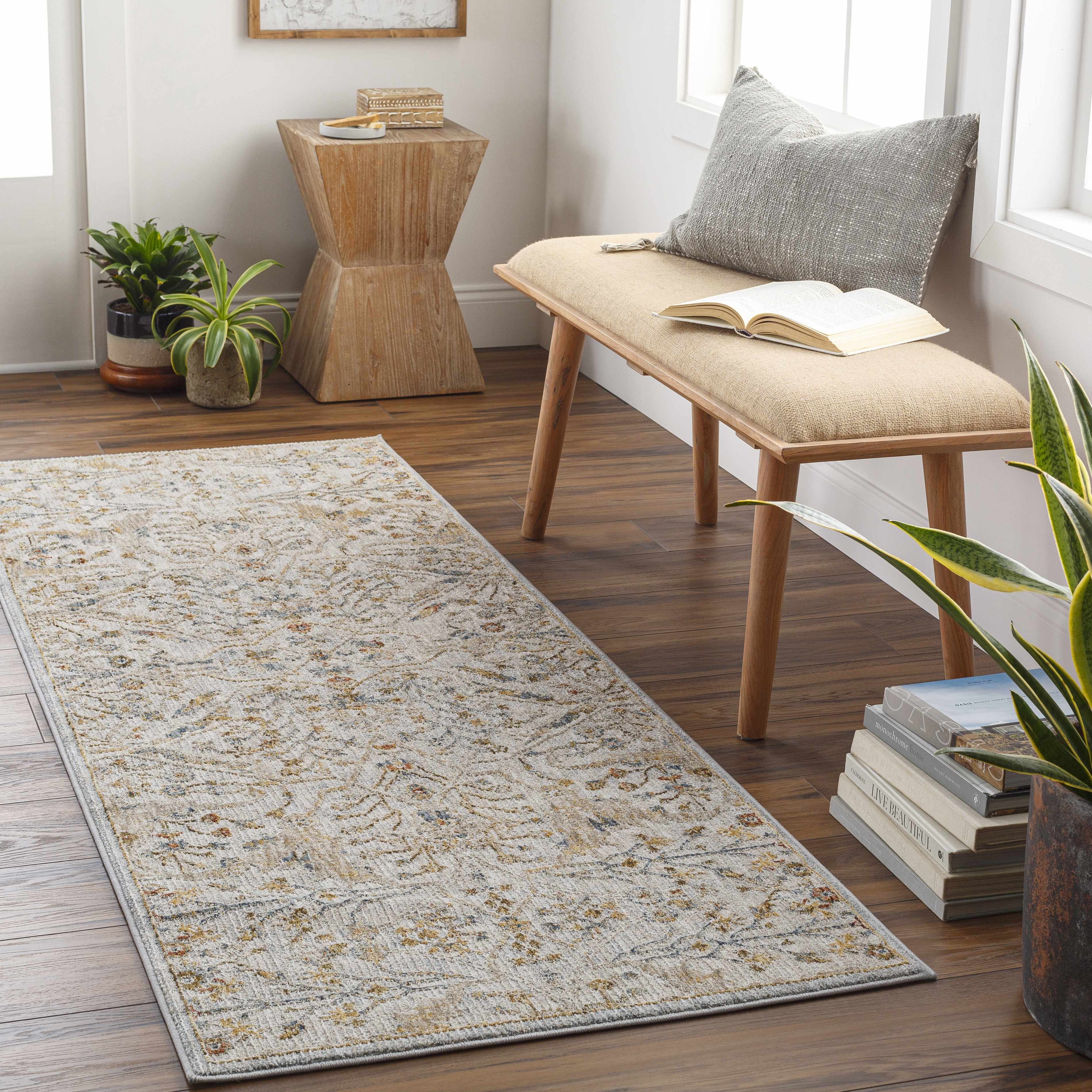 Oushak Style Floral Rug