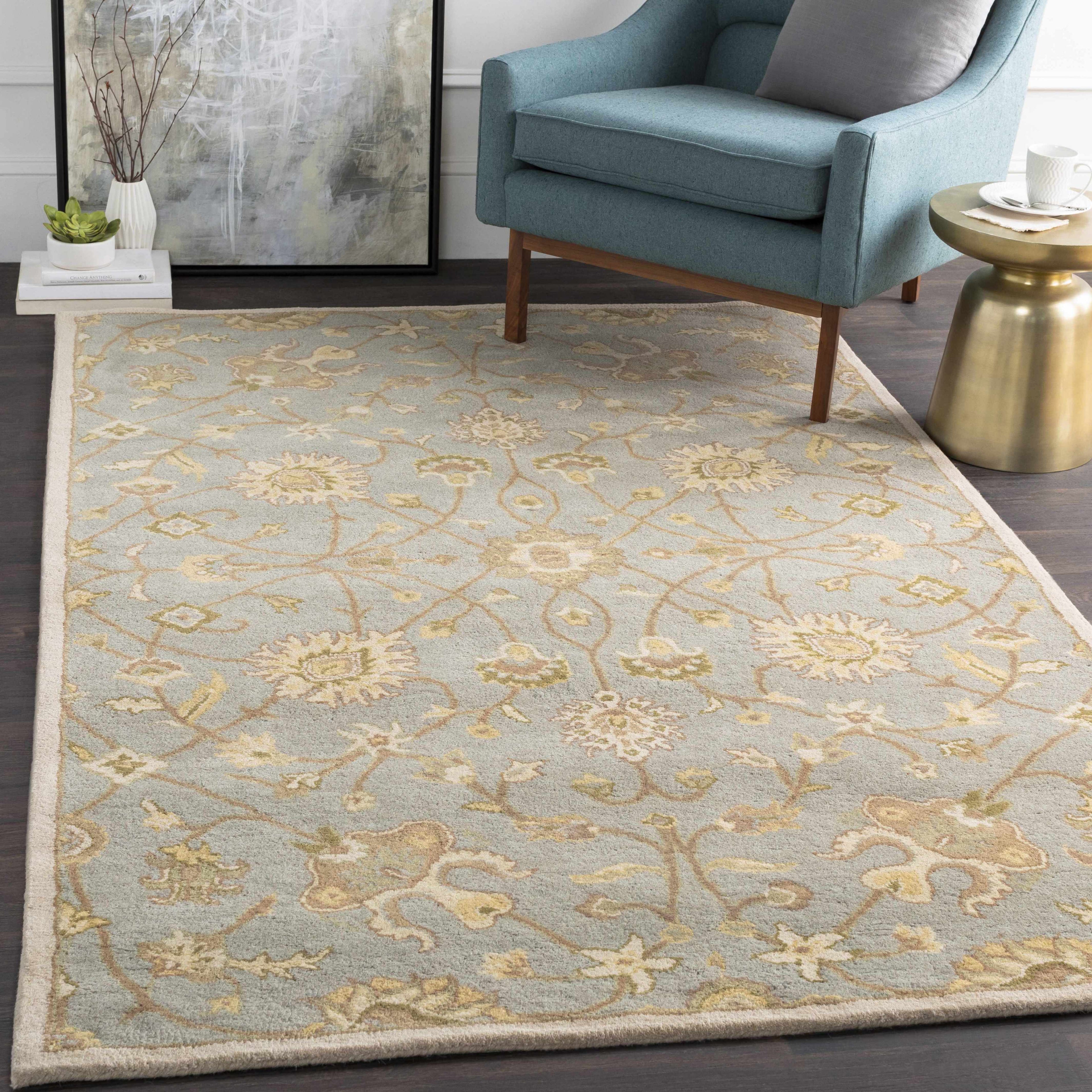 Logville Hand Tufted Light Olive Area Rug