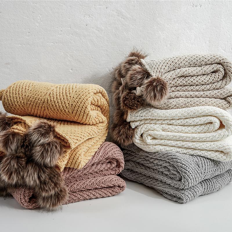 Chenille Pom Throw