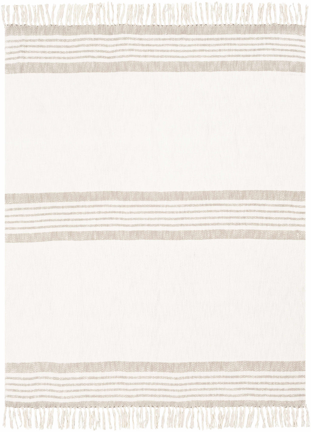 Striped Cotton Tassel Throw Blanket