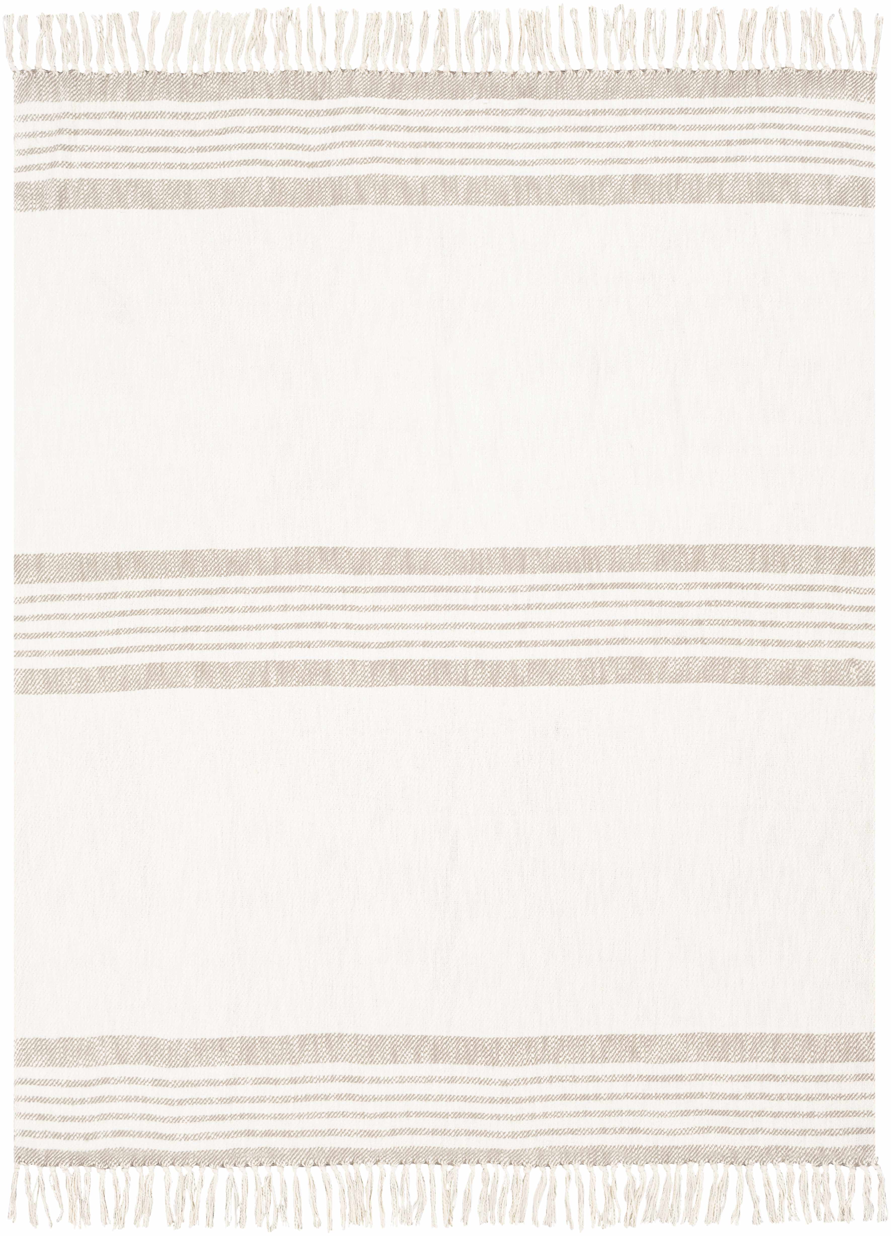 Striped Cotton Tassel Throw Blanket