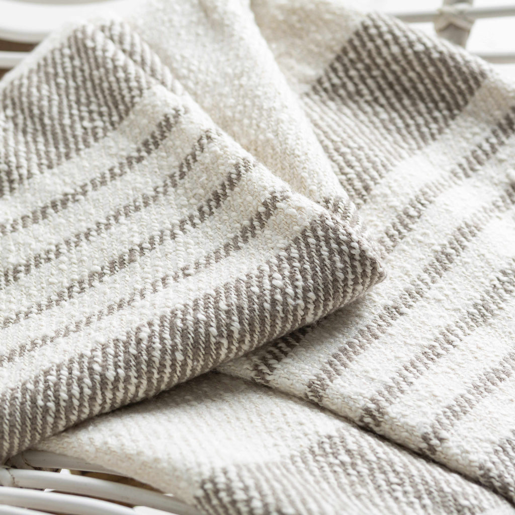 Striped Cotton Tassel Throw Blanket