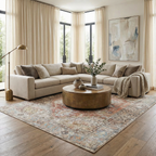 Beck Peach Washable Area Rug