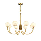 Spherical Alabaster Multi Head Chandelier