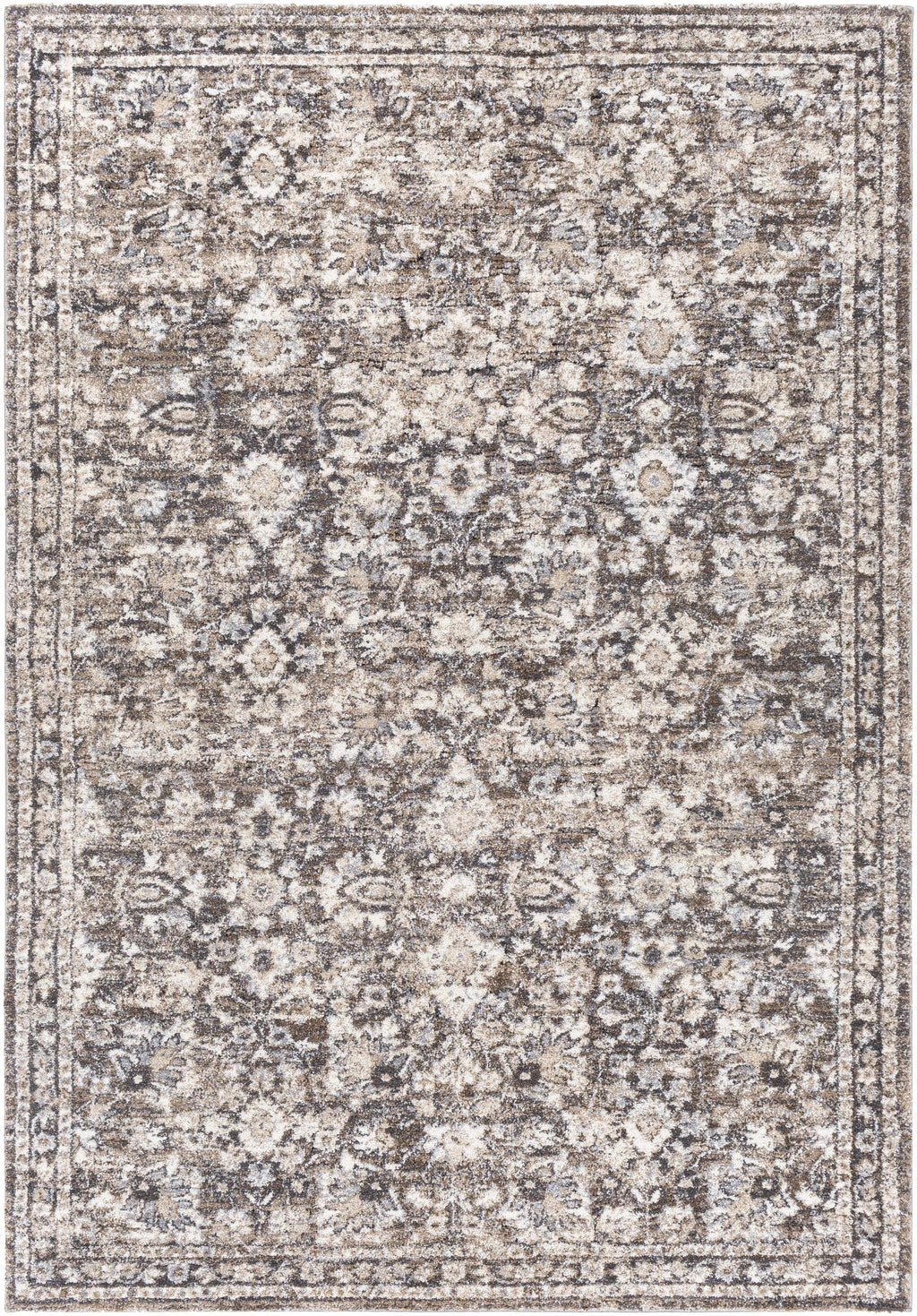 Talihina Brown Luxe Damask Rug