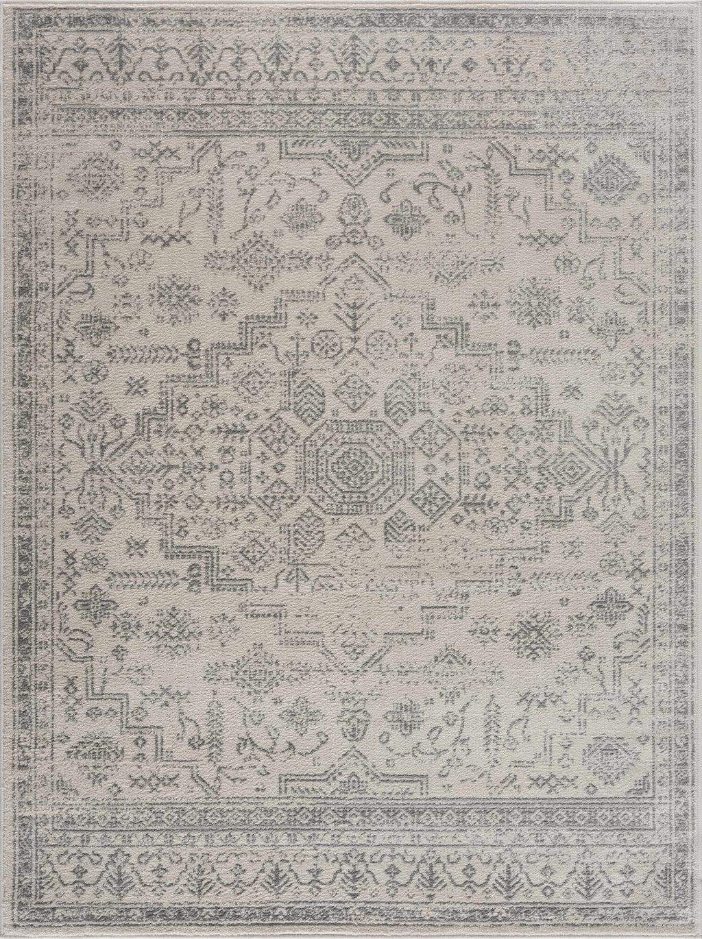 Tigried Ivory & Gray Area Rug