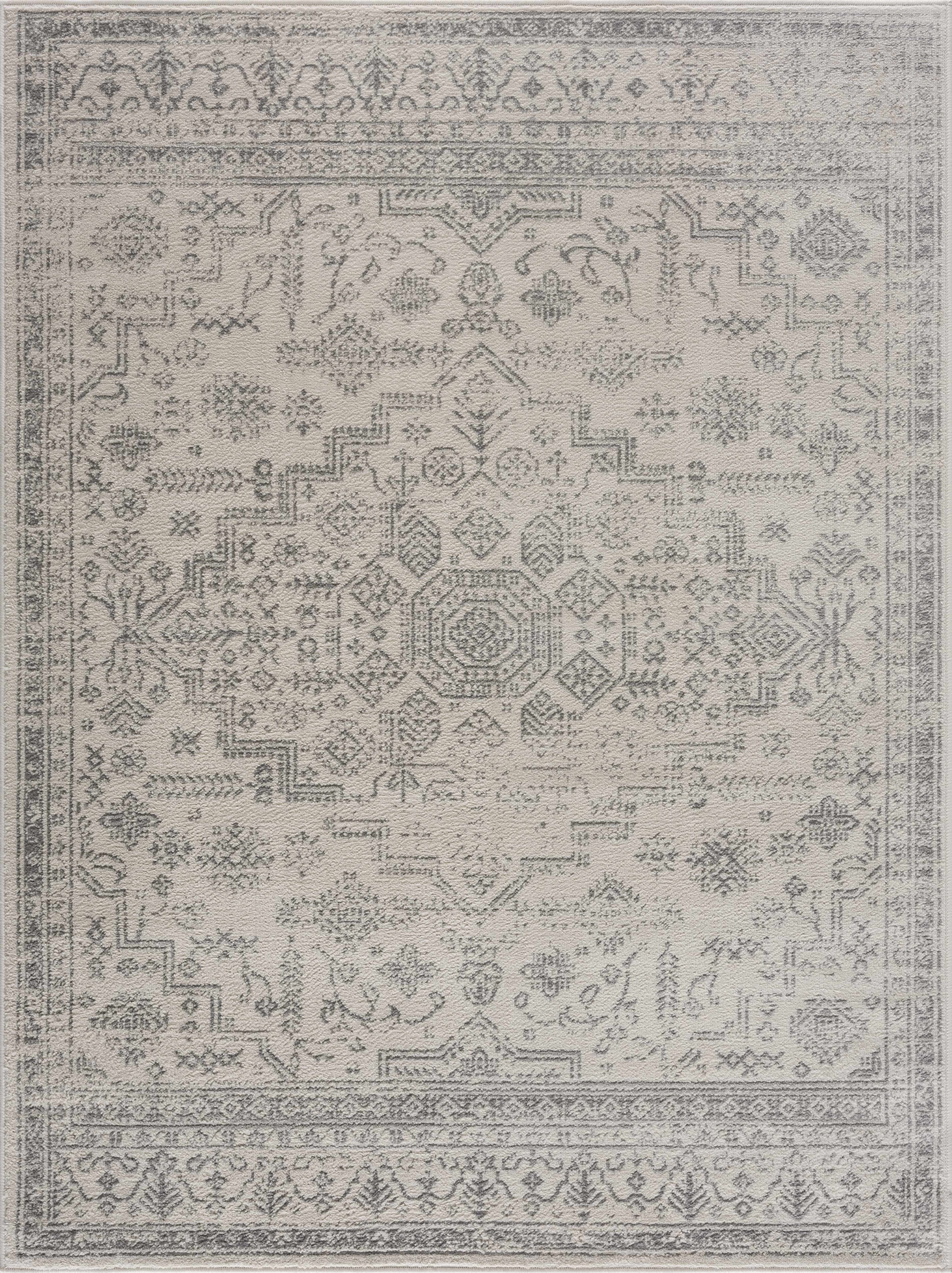 Tigried Ivory & Gray Area Rug