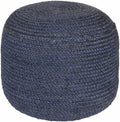 Navy Jute Knitted Pouf