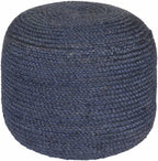 Navy Jute Knitted Pouf