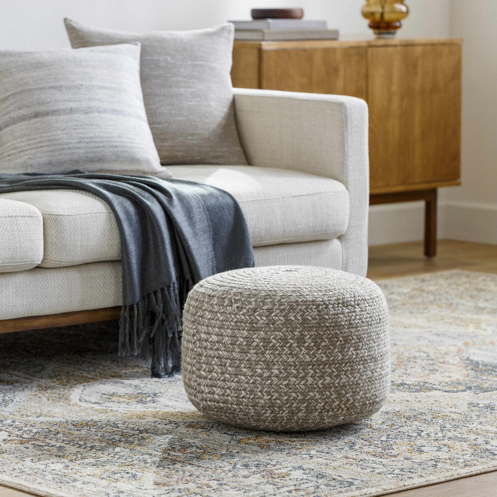 Natural Knit Pouf